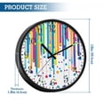 thumbnail image 3 of Voice Activated Clock with Glow Light 12 Inch Large Silent Wall Clock Battery Operated for Home Decor Abstract Stripes and Dots, 3 of 8