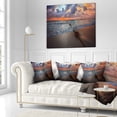 thumbnail image 2 of Designart Reddish Sunset over Clear Beach - Seashore Throw Pillow - 16x16, 2 of 4