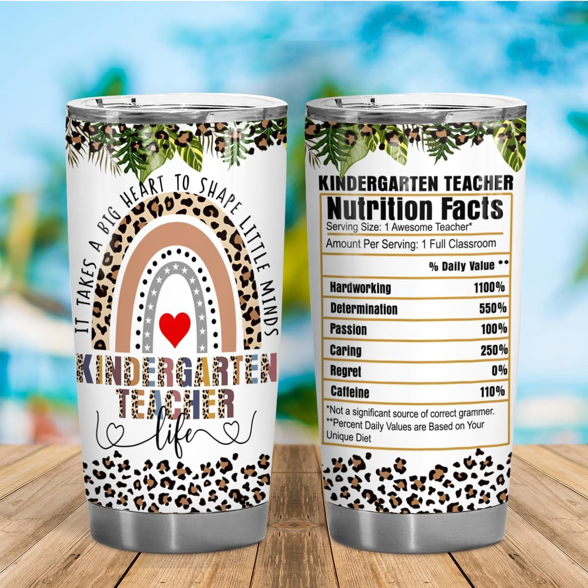 Kindergarten Teacher Appreciation 20 Oz Tumbler - Must-Have Supplies for Kinder Teachers, Best Christmas Funny Gift From Students
