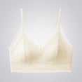 thumbnail image 2 of IFNWSV Seamless Bras for Women Solid Color Lace Fixed Cups Adjustable Straps Push Up Breathable Back Smoothing Bra White 38BC, 2 of 5