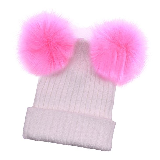 Sombrero de bebé niña Gorros de invierno Sombrero de punto de para niña Sombrero cálido para bebé informal, cumpleaños, festival, estudio fo - + rosa para madre Sunnimix Sombrero de invierno para niños