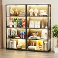 thumbnail image 2 of MIIFUNY 65" Glass Display Cabinet with LED Lights, 4 Tier Curio Storage Cabinet, Black, 2 of 8