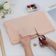 thumbnail image 3 of Tela color piel de 1,09 yardas (150 cm) de ancho, color beige, ideal para confeccionar prendas de vestir, bolsos, marionetas y ganchillo. Tela de poliéster brillante., 3 of 9