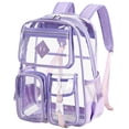 thumbnail image 1 of Mochila Stylifeo transparente para escuela de PVC violeta transparente, 1 of 9