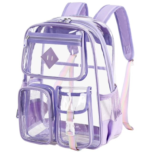 Mochila Stylifeo transparente para escuela de PVC violeta transparente