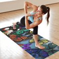 thumbnail image 6 of Multicolor Butterfly Group Pattern Hot Yoga Mat Towel Non Slip for Hot Yoga - Quick-Drying Yoga Mat Cover with 4 Corner Pockets with Travel Bag - Hot Yoga Towel Non Slip 74"x26", 6 of 6