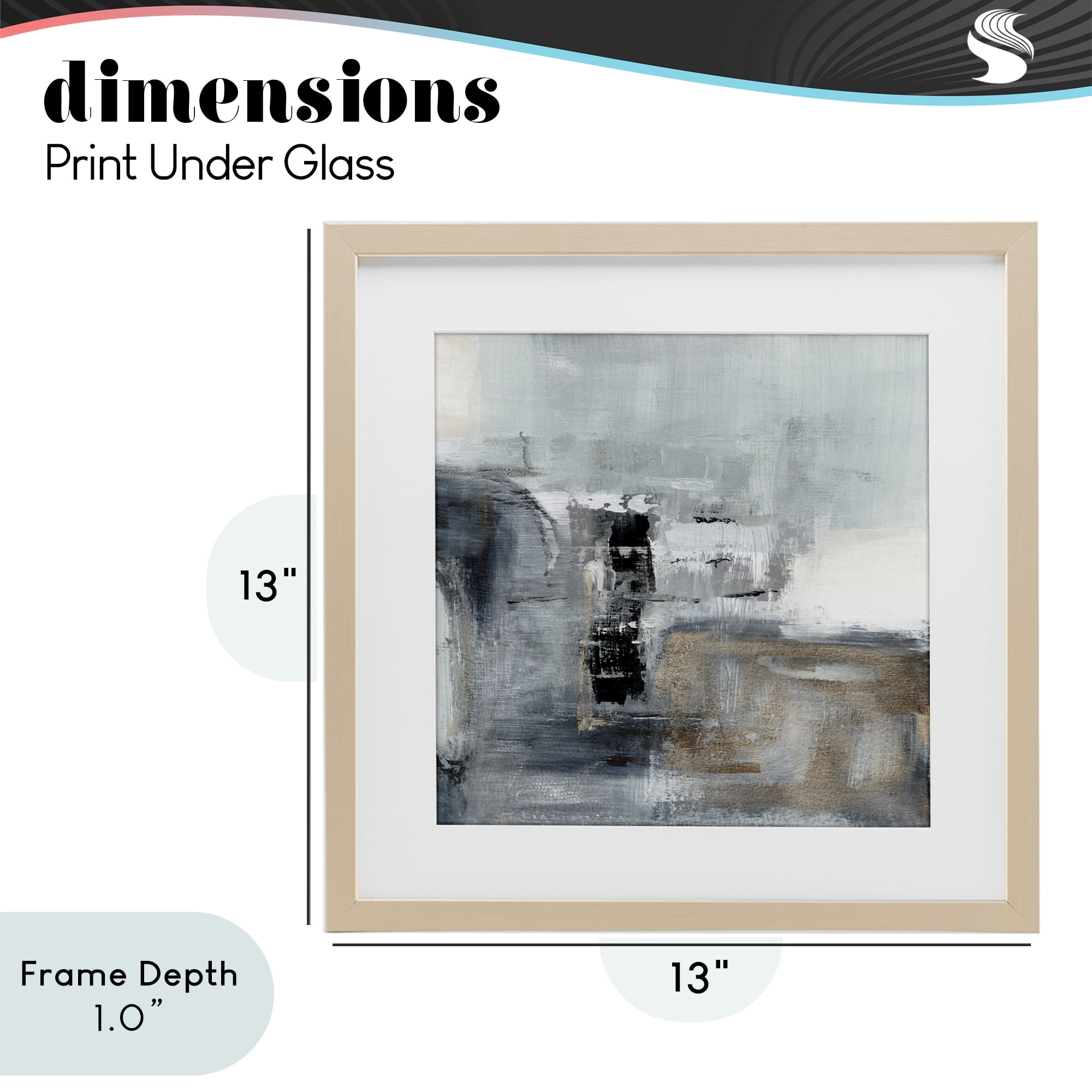 Stupell Industries Still Waters Monochrome Abstraction Birch Framed Print Under Glass, design by Susan Jill