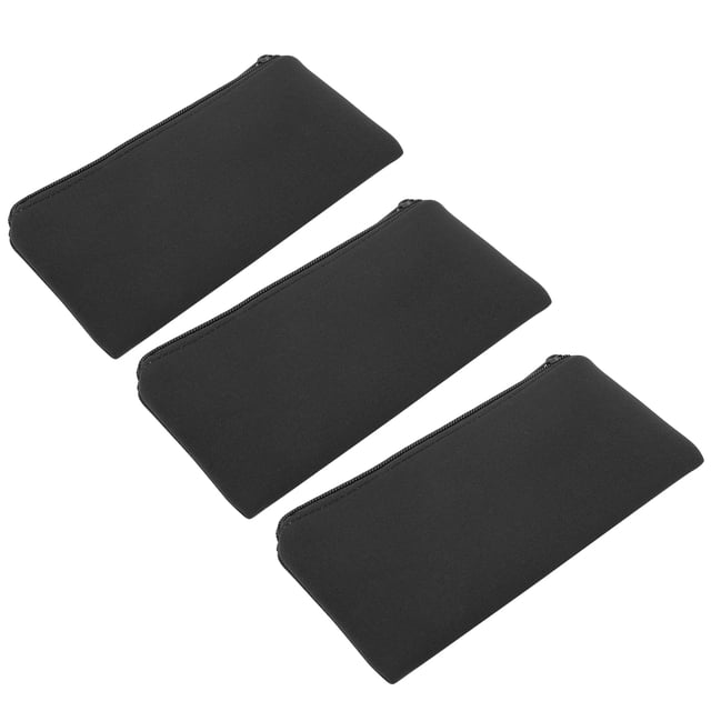 3pcs Néoprène Alpinisme Crayon de Rangement Sac Cas Camping Soft Wear Résistant Stylo Sac (Noir)