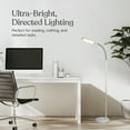 thumbnail image 6 of Brightech Litespan Slim LED Lamp, Modern Floor Reading Lamp Over Chair for Living Rooms & Offices, Tall Lamp with Adjustable Gooseneck, Crafts Work Light, Dimmable Standing Lamp for Bedroom - White, 6 of 11