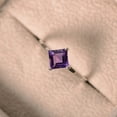 thumbnail image 3 of 4 Prong Princess Cut Amethyst Solitaire Women's Engagement Ring 925 Sterling Silver, 3 of 4