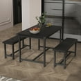 thumbnail image 2 of Dining Table with Bench, Dining Table Set, 3-Piece Dining Furniture Set for 4, 3-Piece Kitchen Table with 2 Upholstered Benches, Space-Saving Dinette for Home Kitchen, Restaurant, 2 of 7