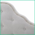 thumbnail image 2 of Twin Size Solid Wood Headboard with Adjustable Height, Durable Metal Legs, Button Tufted Linen-Like Fabric & Nailhead Trim for Bedroom, 2 of 10