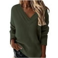 thumbnail image 2 of JNGSA Women V Neck Sweatshirts Casual Long Sleeve Oversized Pullover Sweatshirt Loose Comfy Tops, 2 of 3