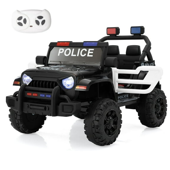 Jaxpety 12V Police Car Ride-On Truck w/ Music, Headlights, MP3, Power Display & 2.4G Remote