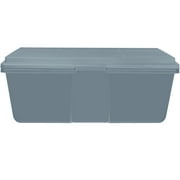 Hefty 28.3 Gallon Plastic Garage Storage Tote, Smoke Blue, Set of 4