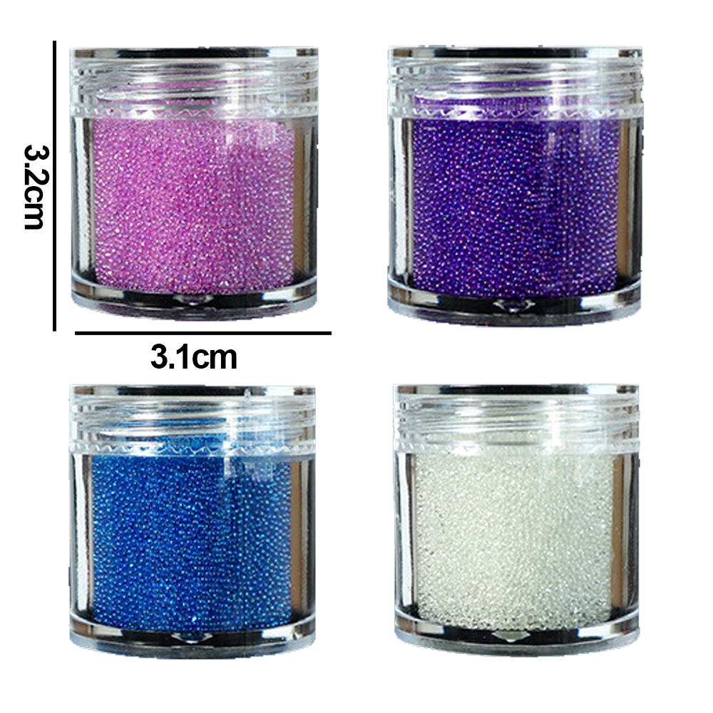 10g/ jar Micro Beads Caviar AB Pixie Crystals 3D Nail Art Gems Tiny  Rhinestones