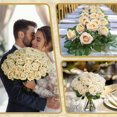 thumbnail image 3 of Flores artificiales Jefuzh de color champán falsas, 50 unidades, 3 of 7