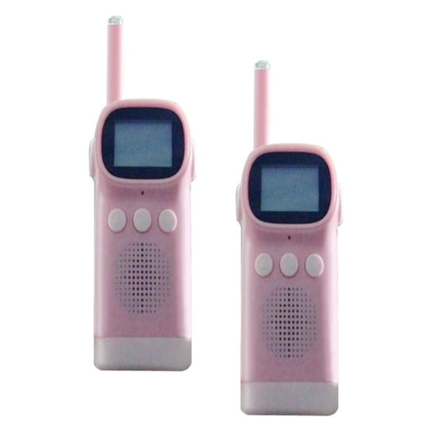 2x Walkie Talkies Sunnimix Pantalla HD Electrónica Plástico Lindo Mini Radio para bebés Rosa