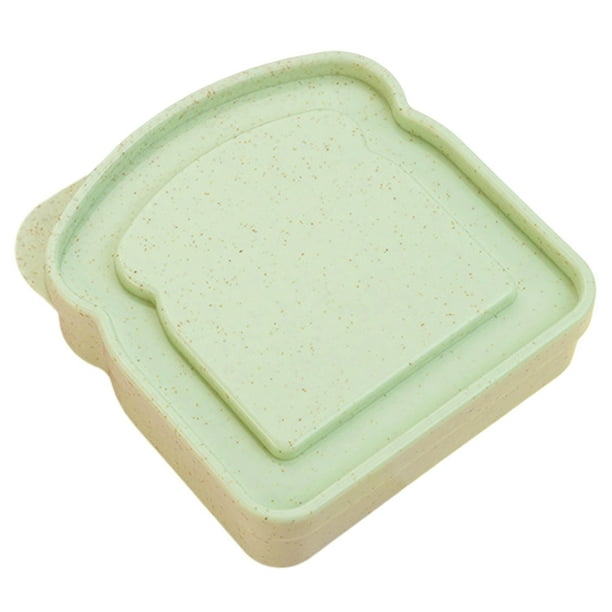 Contenedores para sándwiches, caja para sándwiches con forma de tostada, estuche de almacenamiento de alimentos, contenedor de plástico para sándwiches, recipiente para pan para la familia o adultos