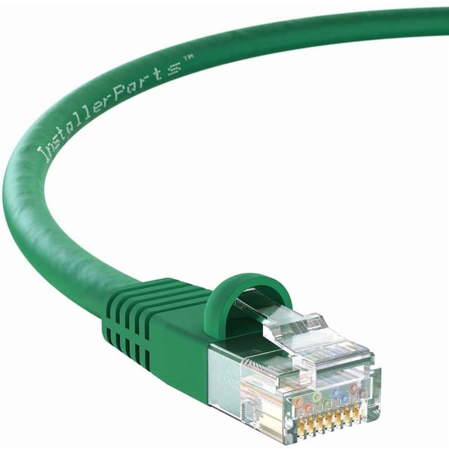 Piezas de instalación de cables Cat6 con arranque UTP, color verde, 0,3 m, paquete de 10