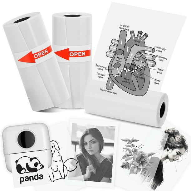 Papel adhesivo térmico sin tinta, 3 rollos, para mini impresora