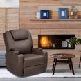 thumbnail image 4 of Gymax Fauteuil Inclinable de Massage 8 Points Chauffant Pivotant Marron, 4 of 10