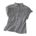 thumbnail image 1 of Mujeres Blusas de Verano de Color Sólido Bolsillos de la Solapa de la Chaqueta de la Parte Superior, la Parte Superior Del Verano de las Mujeres, 1 of 6