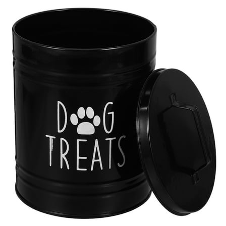 Cute Dog Food Storage with Lid Airtight Metal Dog Treat Container for Kitchen Counter Dog Snack Holder Indoor Dog Food Container