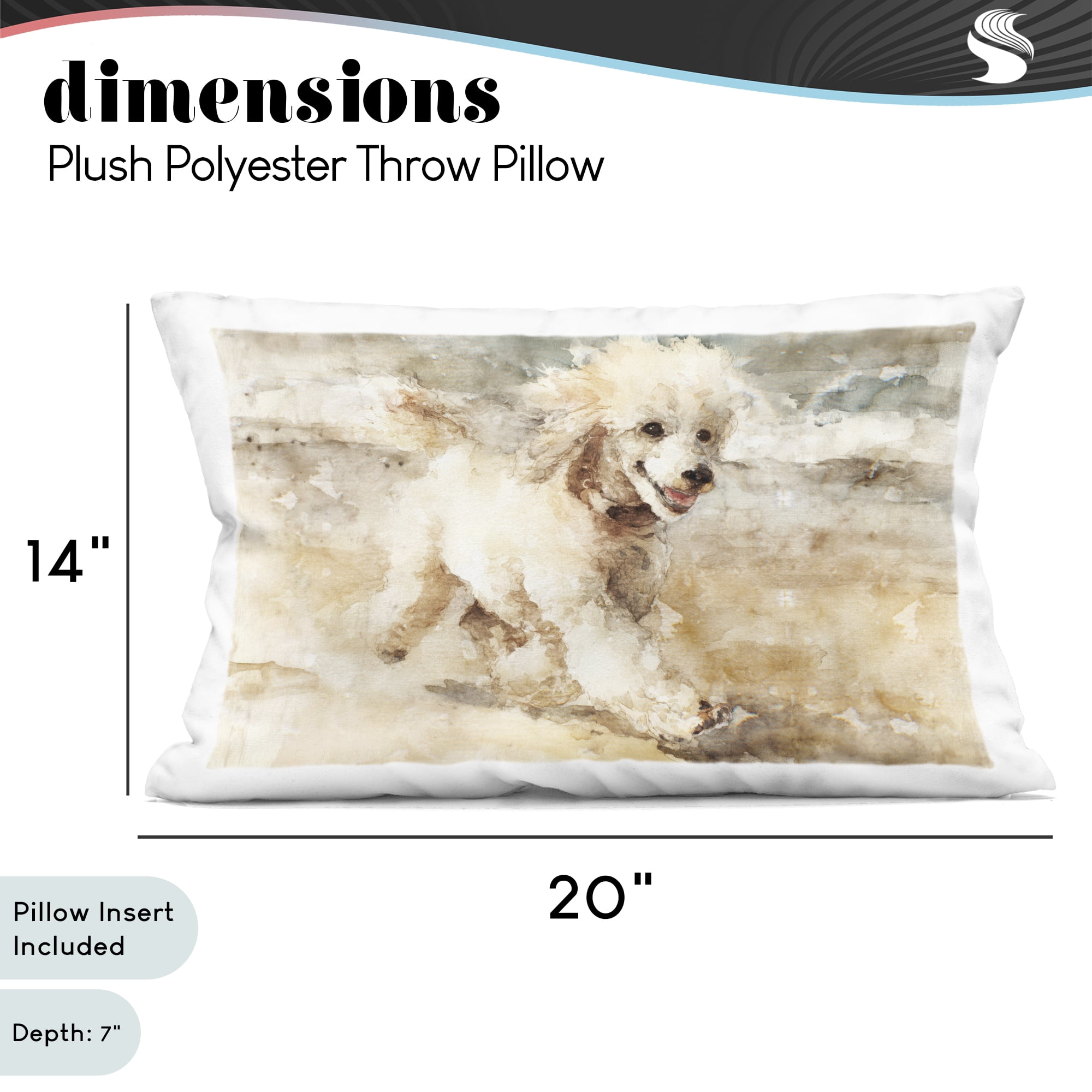 Stupell Industries Coastal Breeze & Poodle Decorative Printed Throw Pillow, design by Svetlana Aleynikova