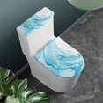 thumbnail image 3 of HELLHERO Marble Pattern Stylish Gifts Elastic Fabric Toilet Protector Cover, Fits All Toilet Shapes, Elastic Bottom U-Shaped Soft, Washable, 3 of 9