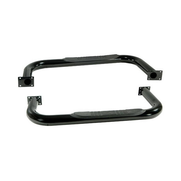 Rugged Ridge by RealTruck 3" Tube Side Steps for Wrangler YJ | Gloss Black, Round | 11590.03 | Compatible with 1987-1995 Jeep Wrangler YJ