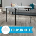 thumbnail image 6 of Lifetime 48 inch Round Fold-in-Half Table, Indoor/Outdoor Essential, White Granite (280064), 6 of 13