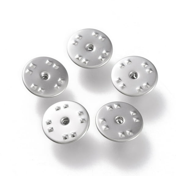 50pcs Non-Tarnish 304 Stainless Steel Badge Lapel Pin Back Butterfly Clutches Tie Tack Pin Brooch Findings Stainless Steel color 12x5mm Hole: 1.6mm