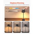 thumbnail image 2 of VEVOR Cordless Table Lamp 2-Pack 5200mAh Built-in Rechargeable Battery Desk Lamp Black, 2 of 9
