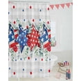 thumbnail image 3 of Independence Day 4th of July Shower Curtain, Star with Eucalyptus Leaves Shower Curtain Set with Hooks, Summer Waterproof Fabric Shower Curtains for Bathroom Decor, 72x72 Inch Bath Curtain, 3 of 6