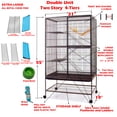 thumbnail image 3 of X-Large Double Unit Two Story 4-Level Small Animal Critter House Habitat Rolling Cage With Narrow 1/2-inch Wire Spacing Chew-Proof for Rats Mice Hamster Ferret Chinchilla Sugar Glider Hedgehog Gerbil, 3 of 10