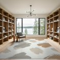 thumbnail image 2 of ODIKA 9'x12' Washable Area Rug Non-Slip, Chair-Friendly Beige Asymmetrical Boho Taupe Brushed Minimalist An Under Dining for Room, Basement, Large Office, 2 of 7
