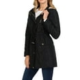 thumbnail image 3 of Ma Croix Womens Lightweight Parka Fur Lined Coat Hooded Anorak Jacket, 3 of 6
