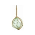 thumbnail image 2 of Handcrafted Model Ships 6 Seafoam Green Glass - Old 10 x 6 x 6 in. Seafoam Green Japanese Glass Ball Fishing Float with Brown Netting Decoration, 2 of 2