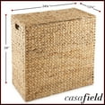 thumbnail image 7 of Casafield 2-Section Laundry Hamper with Lid and Removable Liner Bags - Natural, Woven Water Hyacinth Laundry Basket for Clothes, 7 of 7