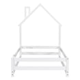 thumbnail image 6 of Euroco Twin Size House Bed, Low Profile Floor Bed with Chimney, White, 6 of 16