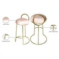 thumbnail image 4 of Meridian Furniture Ring Soft Pink Velvet Counter Stool in Brushed Gold Finish, 4 of 5