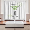 thumbnail image 2 of Ambesonne Saying Kitchen Curtains, Cocktail Glass with Limes, 55"x45", Lime Green Charcoal Grey, 2 of 3