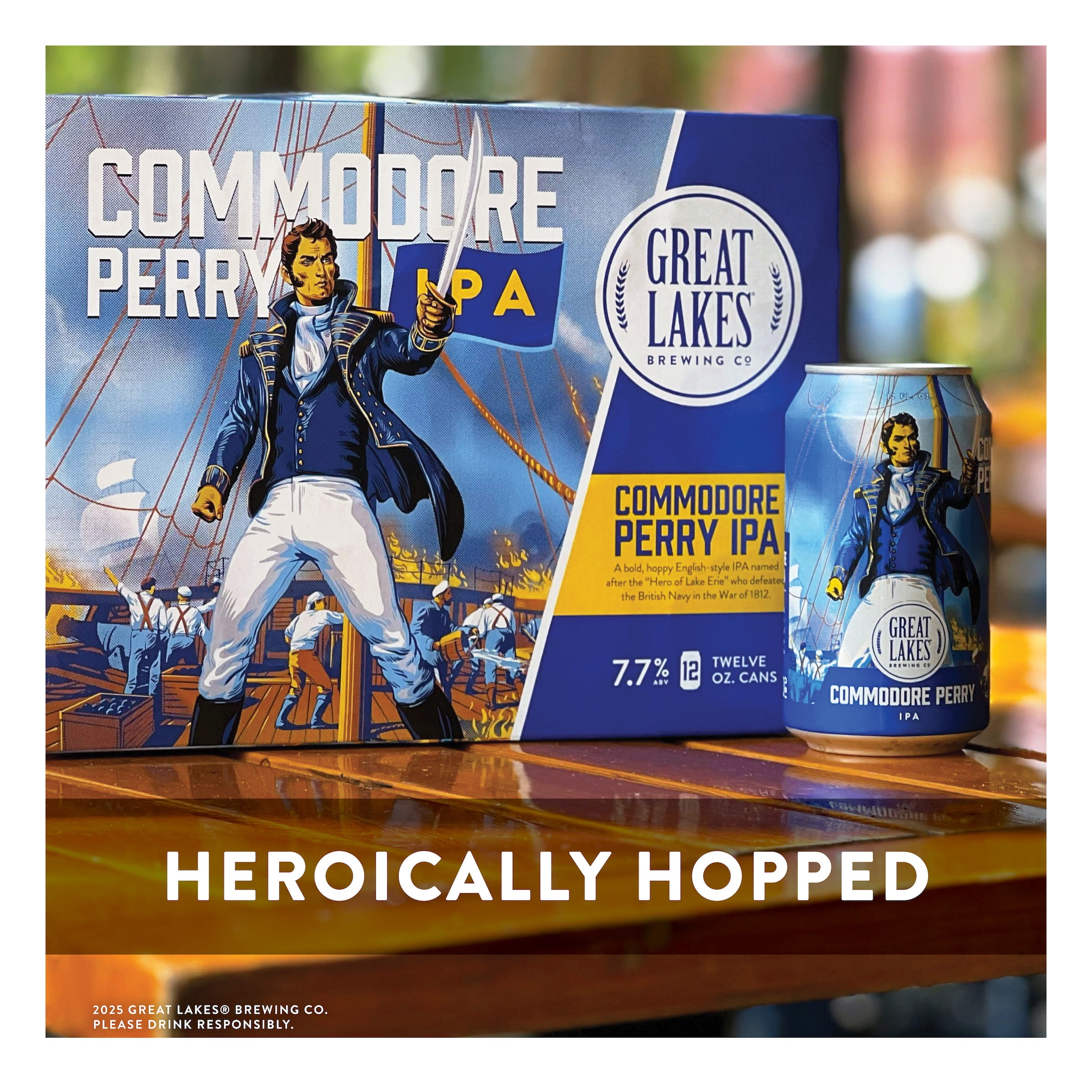 Great Lakes Commodore Perry IPA Craft Beer, 12 fl oz, 12 Pack Cans