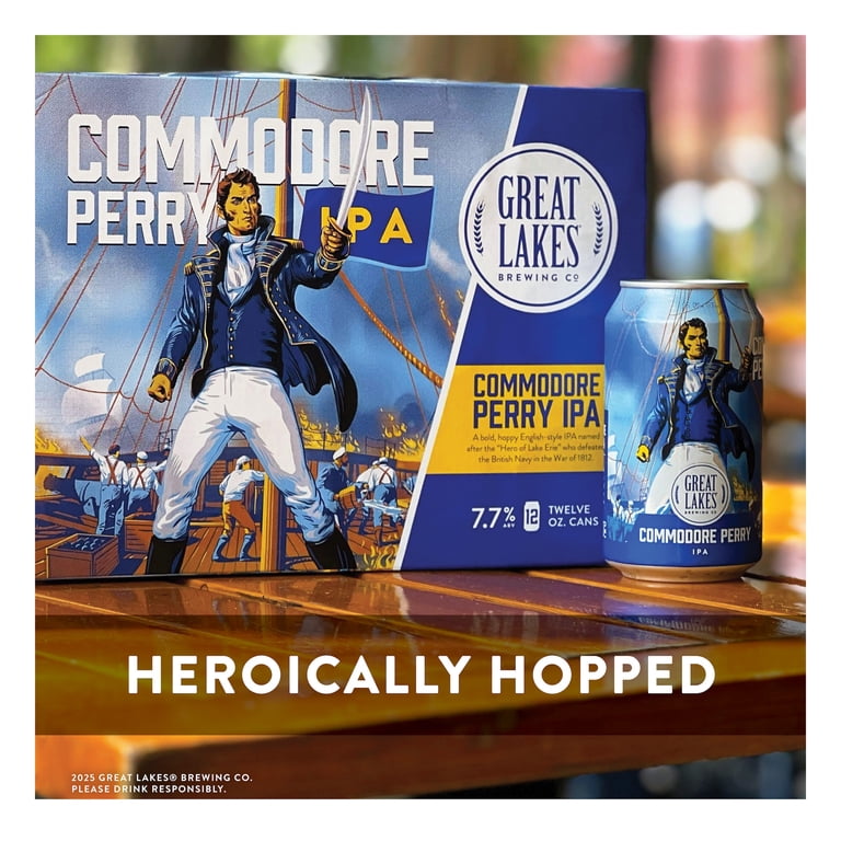 Great Lakes Commodore Perry IPA Craft Beer, 12 fl oz, 12 Pack Cans