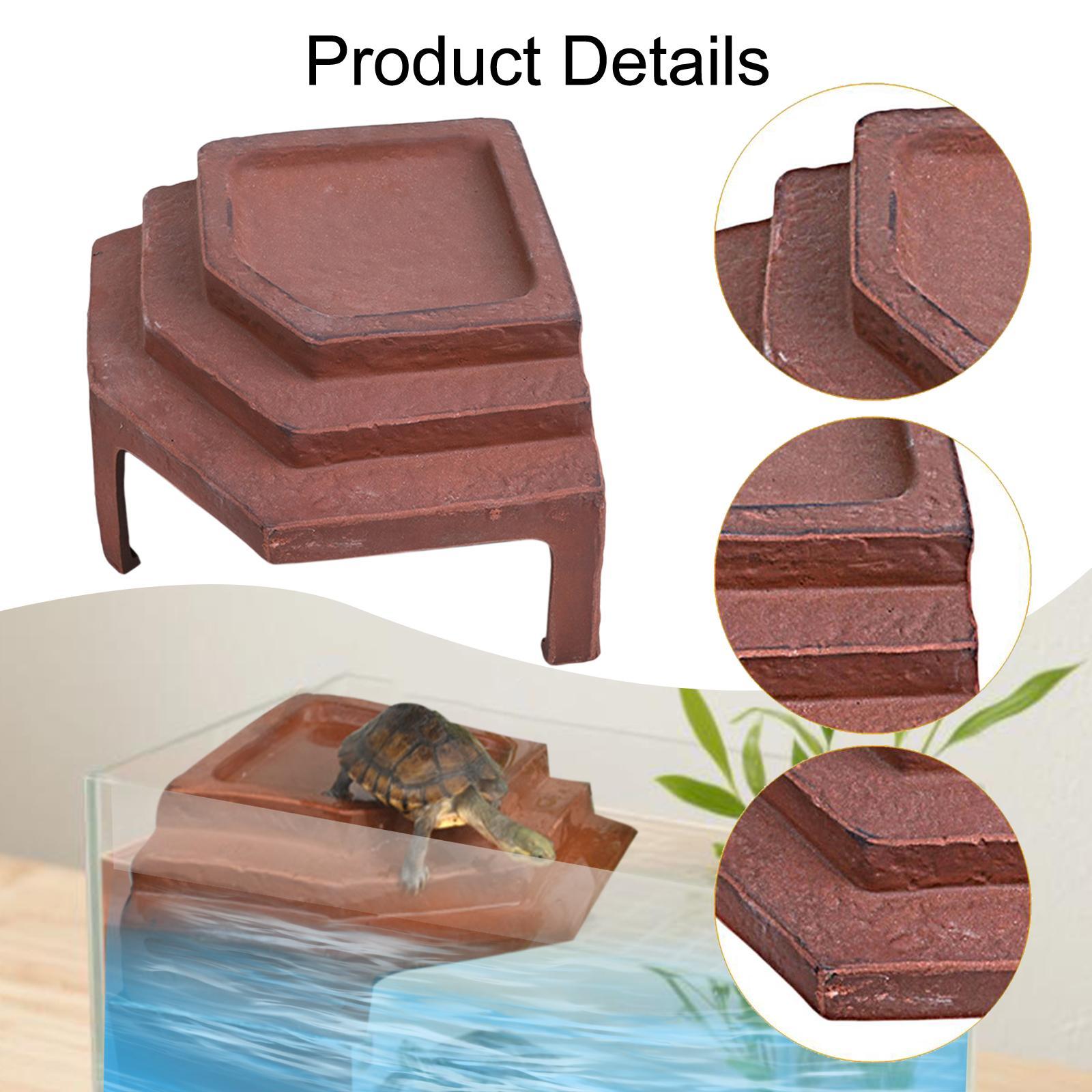 CarpNettore Turtle Basking Platform Ceramic Aquarium Decoration for Frog Terrapin Geckos