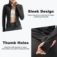 thumbnail image 3 of Hipuroga Womens Lightweight Cropped Workout Jackets Zip Up Slim Fit Yoga Jacket with Thumb Holes for Athletic Running Black M, 3 of 6