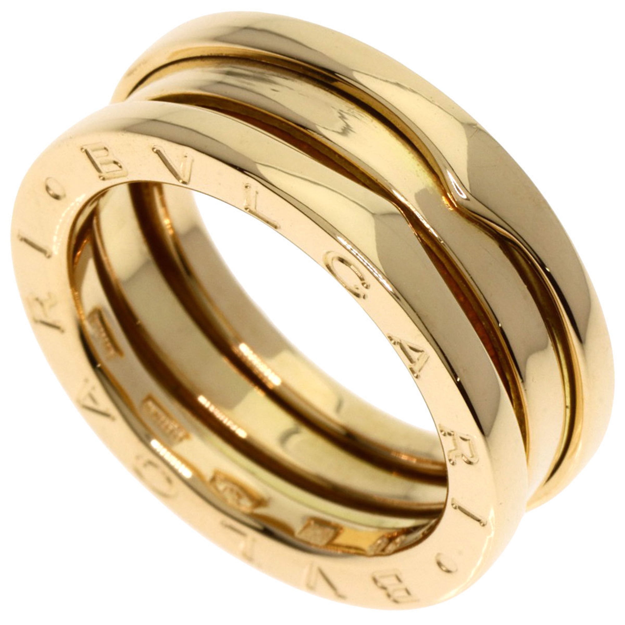 Pre-Owned BVLGARI B-zero1 2-Band #50 Ring in 18K Yellow Gold for Women (Good)