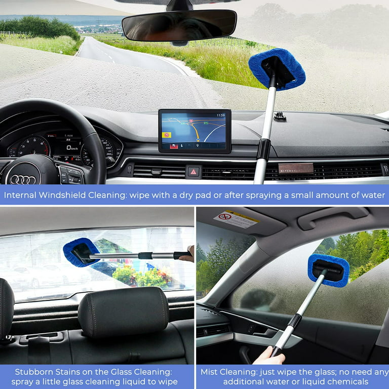 eFuncar Car Window Windshield Cleaner Wand, Auto Glass Cleaner Kit