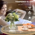 thumbnail image 4 of Outsunny Rattan Side Table w/ PE Rattan and Tempered Glass Top, Beige, 4 of 10